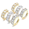 Argolla Huggie 02.210.0025.2.15 Oro Laminado, con Blanca Zirconia Cubica, Pulido, Dos Tonos