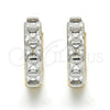 Argolla Huggie 02.210.0053.2.20 Oro Laminado, con Blanca Zirconia Cubica, Pulido, Dos Tonos