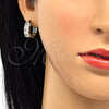 Argolla Huggie 02.210.0026.5.15 Oro Laminado, con Blanca Zirconia Cubica, Pulido, Dos Tonos