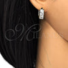 Argolla Huggie 02.210.0026.5.15 Oro Laminado, con Blanca Zirconia Cubica, Pulido, Dos Tonos