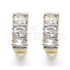 Argolla Huggie 02.210.0026.5.15 Oro Laminado, con Blanca Zirconia Cubica, Pulido, Dos Tonos