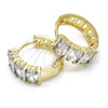 Argolla Huggie 02.210.0026.5.15 Oro Laminado, con Blanca Zirconia Cubica, Pulido, Dos Tonos