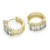 Argolla Huggie 02.210.0026.5.15 Oro Laminado, con Blanca Zirconia Cubica, Pulido, Dos Tonos