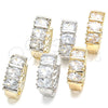 Argolla Huggie 02.210.0026.5.15 Oro Laminado, con Blanca Zirconia Cubica, Pulido, Dos Tonos