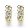 Argolla Huggie 02.210.0111.15 Oro Laminado, con Blanca Zirconia Cubica, Pulido, Dos Tonos