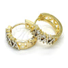 Argolla Huggie 02.210.0111.15 Oro Laminado, con Blanca Zirconia Cubica, Pulido, Dos Tonos
