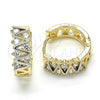 Argolla Huggie 02.210.0111.15 Oro Laminado, con Blanca Zirconia Cubica, Pulido, Dos Tonos