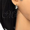 Argolla Huggie 02.210.0085.2.15 Oro Laminado, Diseño de Baguette, con Blanca Zirconia Cubica, Pulido, Dos Tonos