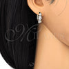 Argolla Huggie 02.210.0112.15 Oro Laminado, con Blanca Zirconia Cubica, Pulido, Dos Tonos