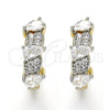 Argolla Huggie 02.210.0112.15 Oro Laminado, con Blanca Zirconia Cubica, Pulido, Dos Tonos