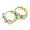 Argolla Huggie 02.210.0112.15 Oro Laminado, con Blanca Zirconia Cubica, Pulido, Dos Tonos