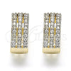 Argolla Huggie 02.210.0115.15 Oro Laminado, con Blanca Zirconia Cubica, Pulido, Dos Tonos