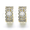 Argolla Huggie 02.210.0116.20 Oro Laminado, con Blanca Zirconia Cubica, Pulido, Dos Tonos