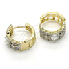 Argolla Huggie 02.210.0116.20 Oro Laminado, con Blanca Zirconia Cubica, Pulido, Dos Tonos