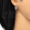 Argolla Huggie 02.210.0117.15 Oro Laminado, con Blanca Zirconia Cubica, Pulido, Dos Tonos