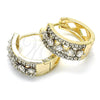 Argolla Huggie 02.210.0117.15 Oro Laminado, con Blanca Zirconia Cubica, Pulido, Dos Tonos