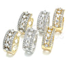 Argolla Huggie 02.210.0117.15 Oro Laminado, con Blanca Zirconia Cubica, Pulido, Dos Tonos