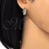Argolla Huggie 02.210.0118.15 Oro Laminado, con Blanca Zirconia Cubica, Pulido, Dos Tonos