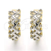 Argolla Huggie 02.210.0118.15 Oro Laminado, con Blanca Zirconia Cubica, Pulido, Dos Tonos