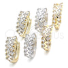 Argolla Huggie 02.210.0118.15 Oro Laminado, con Blanca Zirconia Cubica, Pulido, Dos Tonos