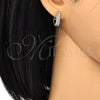 Argolla Huggie 02.210.0119.15 Oro Laminado, con Blanca Zirconia Cubica, Pulido, Dos Tonos