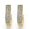 Argolla Huggie 02.210.0119.15 Oro Laminado, con Blanca Zirconia Cubica, Pulido, Dos Tonos