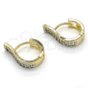 Argolla Huggie 02.210.0119.15 Oro Laminado, con Blanca Zirconia Cubica, Pulido, Dos Tonos