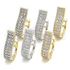 Argolla Huggie 02.210.0119.15 Oro Laminado, con Blanca Zirconia Cubica, Pulido, Dos Tonos