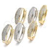 Argolla Huggie 02.210.0121.1.20 Rodio Laminado, con Micro Pave Blanca, Pulido, Rodinado
