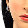 Argolla Huggie 02.210.0097.5.15 Oro Laminado, con Blanca Zirconia Cubica, Pulido, Dos Tonos
