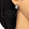 Argolla Huggie 02.210.0097.5.15 Oro Laminado, con Blanca Zirconia Cubica, Pulido, Dos Tonos