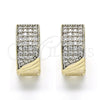 Argolla Huggie 02.210.0097.5.15 Oro Laminado, con Blanca Zirconia Cubica, Pulido, Dos Tonos