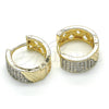 Argolla Huggie 02.210.0097.5.15 Oro Laminado, con Blanca Zirconia Cubica, Pulido, Dos Tonos