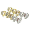 Argolla Huggie 02.210.0097.5.15 Oro Laminado, con Blanca Zirconia Cubica, Pulido, Dos Tonos