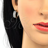 Argolla Huggie 02.210.0124.20 Oro Laminado, con Blanca Zirconia Cubica, Pulido, Dos Tonos