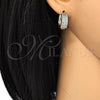 Argolla Huggie 02.210.0124.20 Oro Laminado, con Blanca Zirconia Cubica, Pulido, Dos Tonos