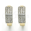 Argolla Huggie 02.210.0124.20 Oro Laminado, con Blanca Zirconia Cubica, Pulido, Dos Tonos