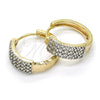 Argolla Huggie 02.210.0124.20 Oro Laminado, con Blanca Zirconia Cubica, Pulido, Dos Tonos
