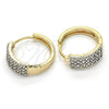 Argolla Huggie 02.210.0124.20 Oro Laminado, con Blanca Zirconia Cubica, Pulido, Dos Tonos