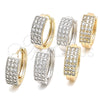 Argolla Huggie 02.210.0124.20 Oro Laminado, con Blanca Zirconia Cubica, Pulido, Dos Tonos
