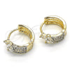 Argolla Huggie 02.210.0125.15 Oro Laminado, con Blanca Zirconia Cubica, Pulido, Dos Tonos