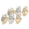 Argolla Huggie 02.210.0125.15 Oro Laminado, con Blanca Zirconia Cubica, Pulido, Dos Tonos