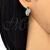 Argolla Huggie 02.210.0088.2.20 Oro Laminado, con Blanca Zirconia Cubica, Pulido, Dos Tonos
