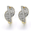Argolla Huggie 02.210.0088.2.20 Oro Laminado, con Blanca Zirconia Cubica, Pulido, Dos Tonos