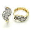 Argolla Huggie 02.210.0088.2.20 Oro Laminado, con Blanca Zirconia Cubica, Pulido, Dos Tonos