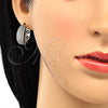 Argolla Huggie 02.210.0129.20 Oro Laminado, con Blanca Zirconia Cubica, Pulido, Dos Tonos