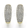Argolla Huggie 02.210.0129.20 Oro Laminado, con Blanca Zirconia Cubica, Pulido, Dos Tonos
