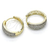 Argolla Huggie 02.210.0129.20 Oro Laminado, con Blanca Zirconia Cubica, Pulido, Dos Tonos
