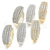 Argolla Huggie 02.210.0129.20 Oro Laminado, con Blanca Zirconia Cubica, Pulido, Dos Tonos