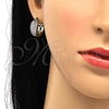 Argolla Huggie 02.210.0132.20 Oro Laminado, con Blanca Zirconia Cubica, Pulido, Dos Tonos